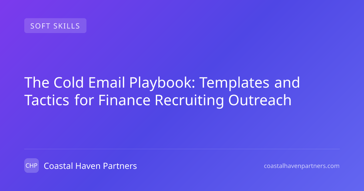 The Cold Email Playbook: Templates and Tactics for Finance Recruiting ...
