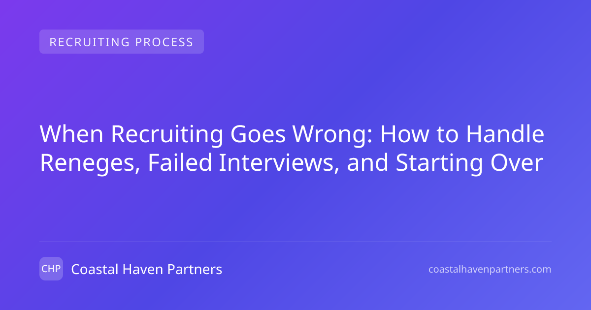 When Recruiting Goes Wrong: How to Handle Reneges, Failed Interviews ...